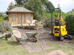 White of Witchampton - landscape gardener - The site of a new garden pond.  Preperation and ground breaking.